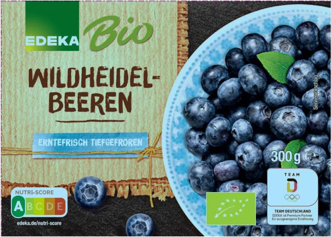  EDEKA Bio Wildheidelbeeren tiefgefroren, 300 Gramm