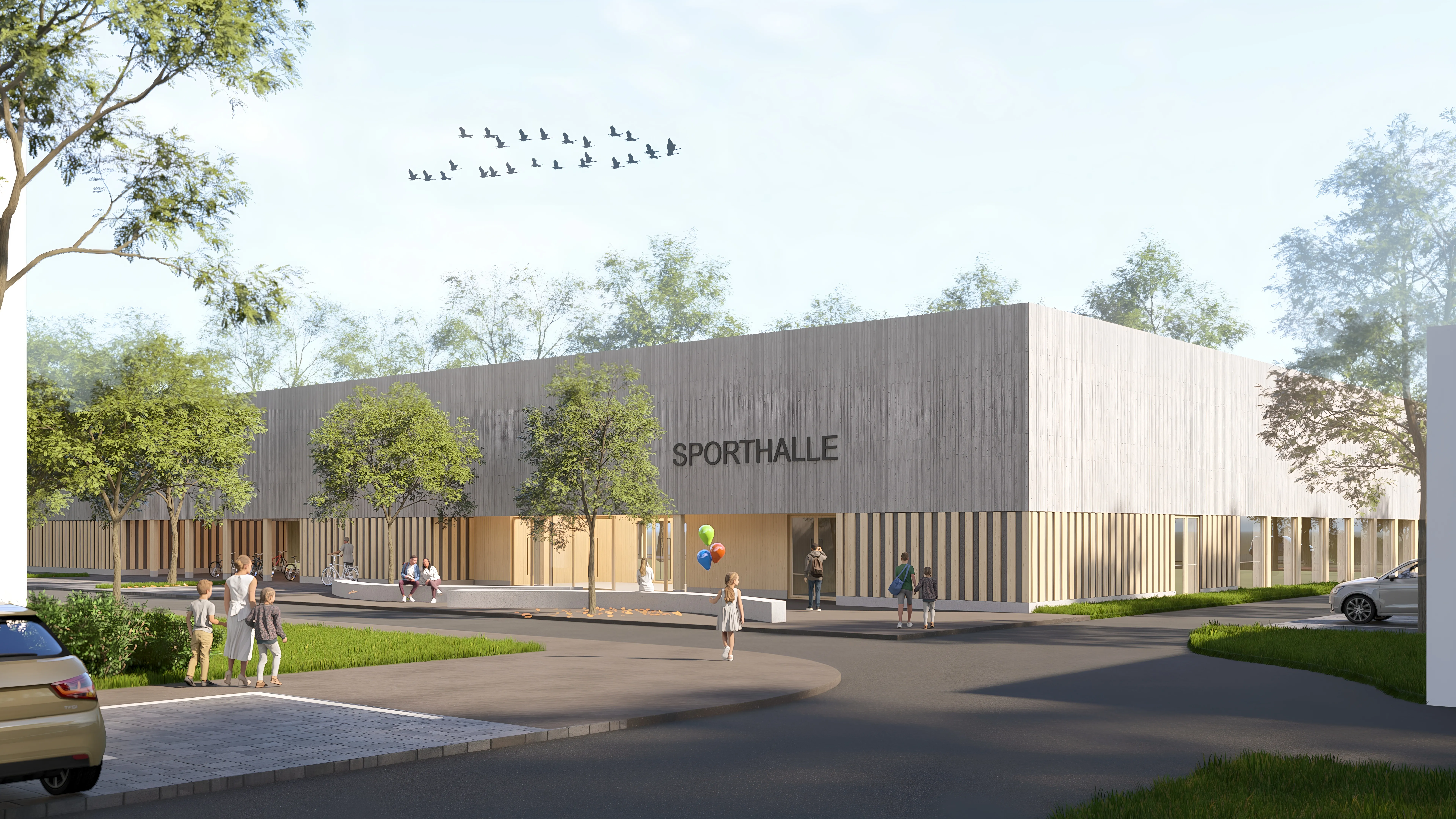 Machbarkeitsstudie: Moderne Vierfeldsportanlage in Gelsenkirchen-Buer geplant - Flexibel nutzbar, barrierefrei, städtebaulich integriert und nachhaltig gebaut