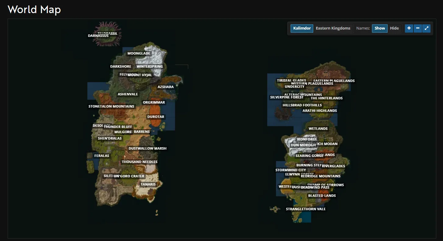 Wowhead's New WoW: Forever World Map Tool Now Live
