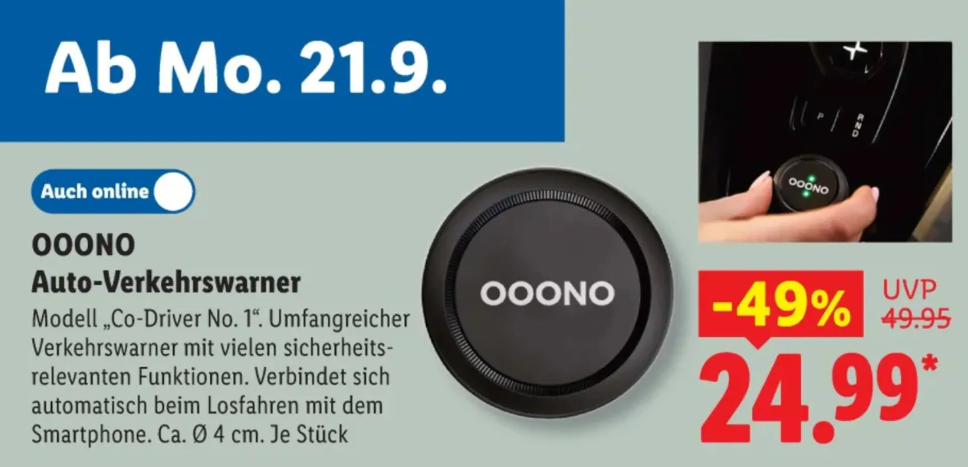 Lidl-Prospekt Ooono Verkehrswarner Screenshot: GIGA